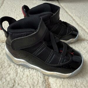 Baby Nike Jordans 7C Black and Red Athletic Sneakers